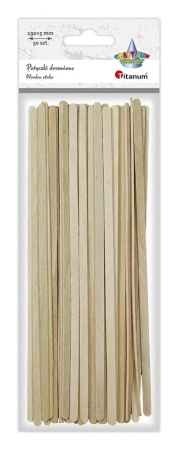 Drewniane patyczki proste 5x190mm 50szt - Titanum