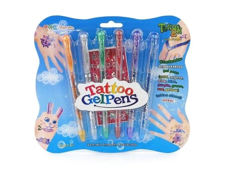 Długopisy brokatowe do tatuażu 6szt - ADAR