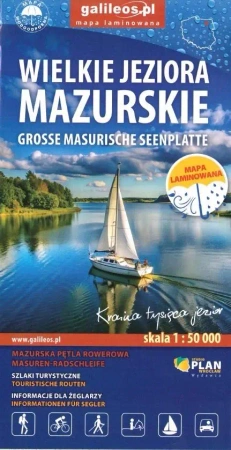 Mapa turystyczna Wielkie Jeziora Mazurskie lam. - praca zbiorowa