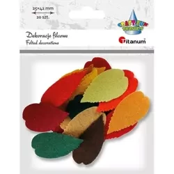 Filcowe liście 30x55mm mix 20szt - Titanum