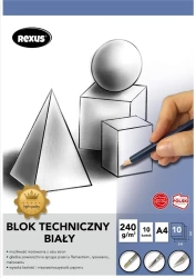 Blok techniczny A4/10K biały Premium - Beniamin
