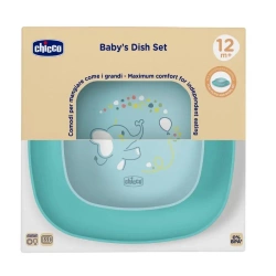Zestaw 2 talerzy turkusowy 12m+ - Chicco