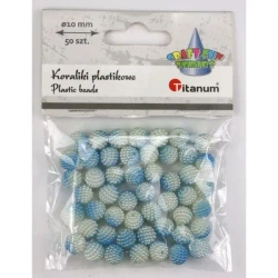 Koraliki plastikowe 10mm niebieskie ombre 50szt - Titanum