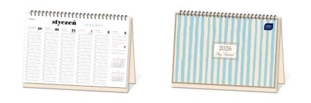 Kalendarz 2026 biurkowy tygodniowy Paski - INTERDRUK