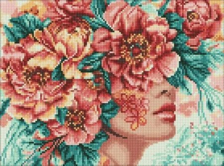 Diamentowa mozaika - Romantyzm kwiatów 30x40cm - Ideyka