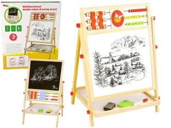 Tablica drewniana 2w1 + liczydło - Leantoys