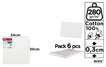 Tablica malarska 24x30x0,3cm 280G/m2 (6szt) - Artix