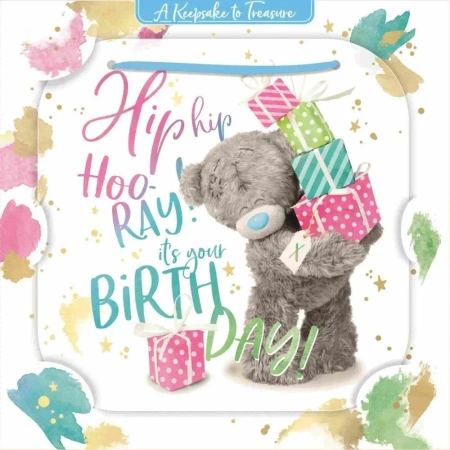 Karnet holograficzny 3D - Miś z prezentami - Carte Blanche Greetings Ltd.