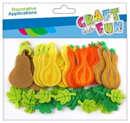 Ozdoba filcowa samoprzylepne dynie 48szt. - Craft with Fun