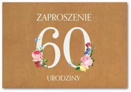 Zaproszenie Urodziny 60 ZT40 (10szt.) - Trend