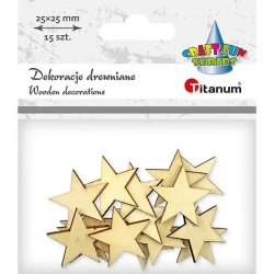 Drewniane gwiazdki 15szt - Titanum