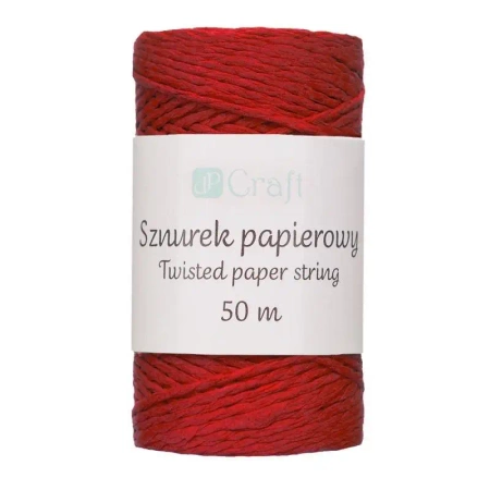 Sznurek papierowy skręcany 50m czerwony - Dalprint
