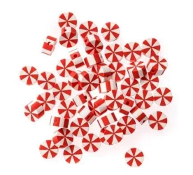 Koraliki polimerowe cukierki swiąteczne 1cm 48szt - Dalprint dpCraft