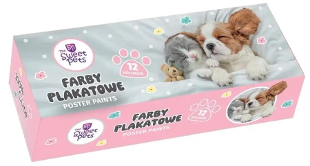 Farby plakatowe The Sweet Pets 20ml 12 kolorów - Beniamin