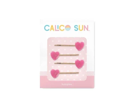 Spinki do włosów Sophia - Serduszko 4szt. - Calico Sun