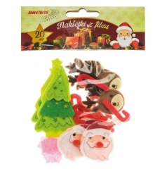 Naklejki z filcu świąteczne 20szt - Brewis