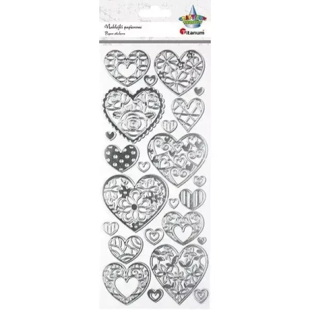 Naklejki papierowe serca z dekorem mix 24szt. - Titanum