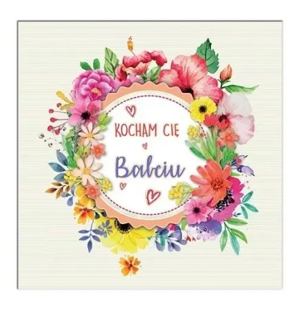 Karnet KW Wianek z kwiatów Babcia - Henry