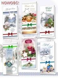 Karnet DL BN z opłatkiem, świeckie (10szt.) MIX - Top Graphic