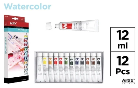 Farba akwarelowa 12ml 12 kolorów - Artix