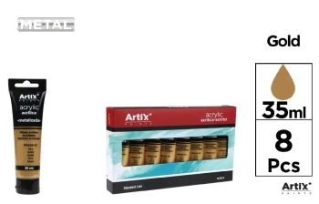Farba akrylowa 35ml złota (8szt) - Artix