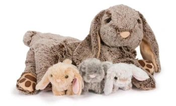 Królik mama z 3 młodymi królikami - Cozy Noxxiez
