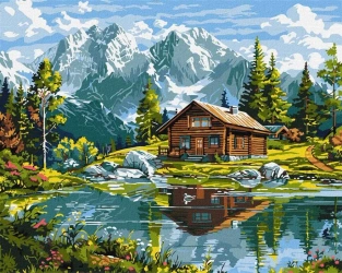 Malowanie po numerach - Przytulny domek 40x50cm - Ideyka
