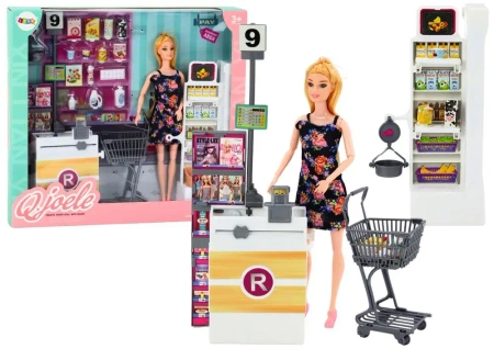 Zestaw Lalka w supermarkecie + akcesoria - Leantoys