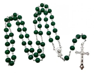 Różaniec szklany zielony - Art Sacrum