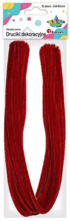 Druciki 0,6x50cm 15szt czerwone - Titanum