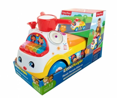 Jeździk Fisher Price Muzyczna Parada żółty - Pulio