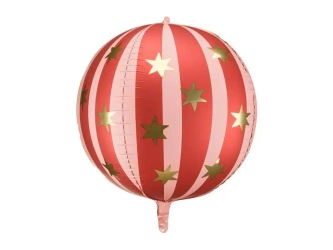 Balon foliowy Piłka w gwiazdki 75cm czerwony - PartyDeco