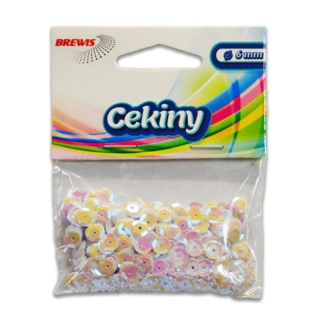 Cekiny tęczowe T 70 biały - Brewis