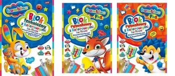 WYPRAWKA SZKOLNA BAMBINO 4x BLOK 2x KREDKI GUMKA TEMPERÓWKA KLEJ PLASTELINA