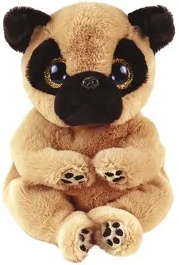 Ty Beanie Bellies. Izzy. Tan dog with black ears. 15cm - Meteor