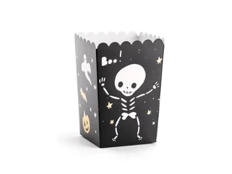 Pudełko na popcorn BOO! 7x7x12.5cm 6szt - PartyDeco