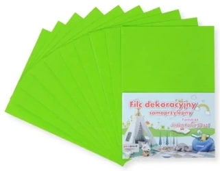 Filc A4 samoprzylepny zielony 20x30cm 10szt - Penword