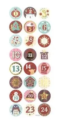 Naklejki kalendarz adwentowy 24szt - Dalprint dpCraft