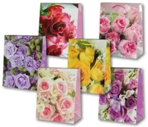 Torebka ozdobna laminowana PL-2 mała 70 róże - Panorama