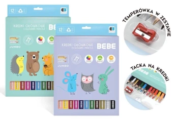 Kredki trójkątne Jumbo 12 kolorów BB Pastel mix - INTERDRUK