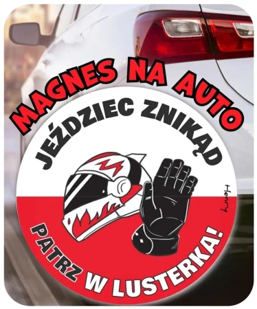 Magnes na auto PATRZ W LUSTERKA - Henry