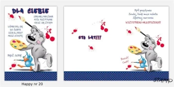 Karnet Happy B6 + koperta wzór nr 20 - Stamp