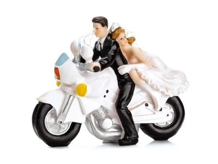 Figurka Para Młoda na motorze 11.5cm - PartyDeco