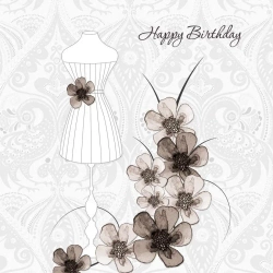 Karnet Swarovski kwadrat CL0112 Urodziny sukienka - Clear Creations