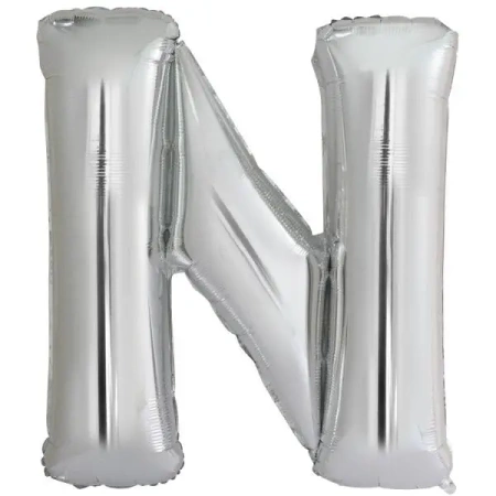 Balon foliowy litera N srebrna 79x86cm - Amscan