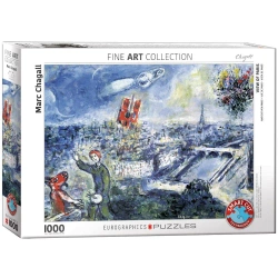 Puzzle 1000 elementów. Widok na Paryż, Marc Chagall