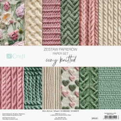 Zestaw papierów cozy knitted 30,5x30,5 24 kartki - Dalprint dpCraft