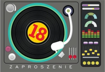 Zaproszenie ZZ-055 Urodziny 18 DJ (5 szt.) - Kukartka