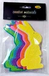Zajączki z pianki brokatowej 13cm 8szt mix - Galeria Hobby