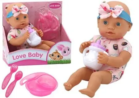 Lalka Bobas do karmienia z ubrankiem w flamingi - Leantoys
